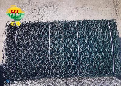 China PVC Coated Gabion Basket Green Color 2.2mm/2.7mm for sale