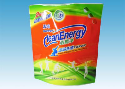 China Recyclable Stand Up Pouches , Washing Powder Packing Pouch With Three Handles for sale