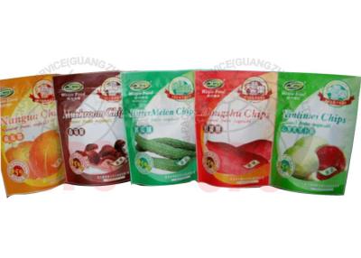 China Zipper Resealable Stand Up Pouches For Food Packaging Fruit Chips for sale