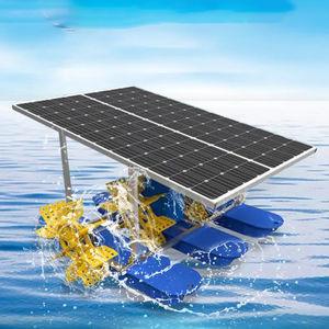 China 10W 50m2 Stainless Steel Farm Pond Fountain Paddle Wheel Solar Aerator For Fish Pond for sale