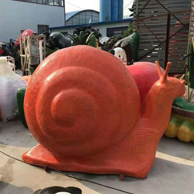 China 130cm Long Snail Animal Garden Ornaments Fire Ox Sculpture Decorations for sale