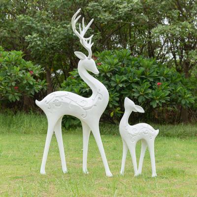 China Large White Deer Outdoor Abstract Sculpture Stainless Steel Polishing for sale