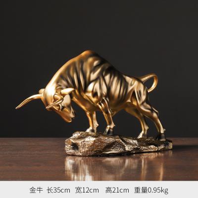 China Small Indoor Table Decoration Taurus Sculpture Cast Copper Batch Production for sale