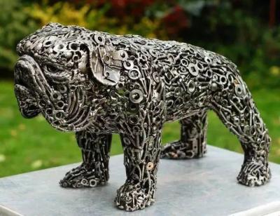 China Ornamentos abstractos animales de las esculturas de extracto del metal blanco en venta