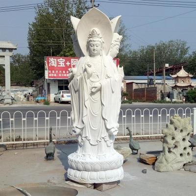 中国 White Custom Marble Sculpture Outdoor Religious Statue 販売のため