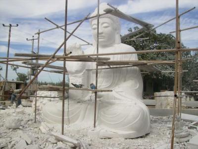 中国 Religious Custom Marble Sculpture Large Marble Buddha Statue 販売のため