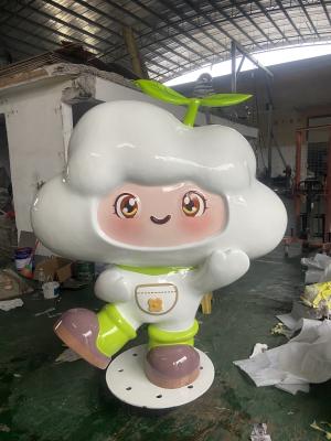 China White Cloud Cartoon Sculpture Fiberglass Customization à venda