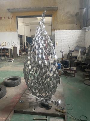 China Custom Stainless Steel Abstract Sculpture Outdoor Water Feature Pool Decorative Sculpture for sale