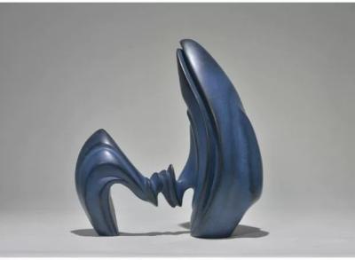 China Third Blue Resin Art Sculpture Interior Contemporary Abstract Sculpture Decoration for sale