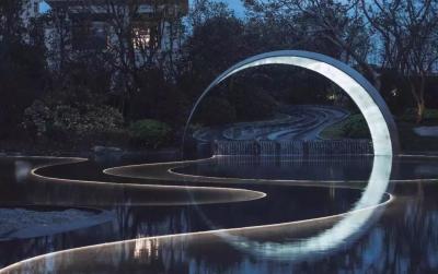 China O grande metal Art Sculptures de Waterscape, diodo emissor de luz da associação ilumina a estátua de aço inoxidável à venda