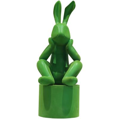China Estatuas del conejo de la resina de 800 milímetros, esculturas animales del jardín del ODM del OEM en venta