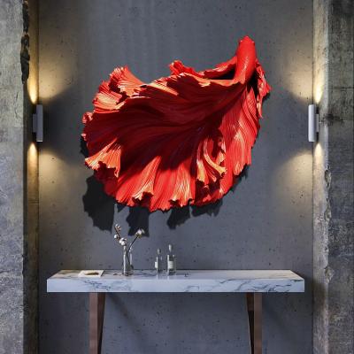 Cina La scultura realistica del pesce della resina, parete contemporanea interna del metallo scolpisce ciano rosso in vendita
