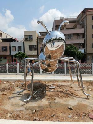 China Mirror Metal Animal Sculptures Ant Garden Stainless Steel Art Sculptures for sale