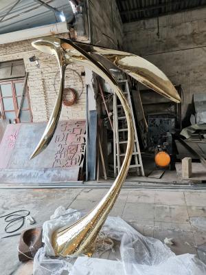 China Plating Titanium Modern Metal Sculpture Pool Tall Abstract Sculpture for sale