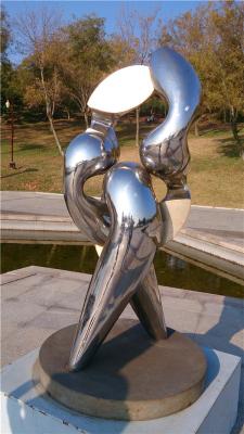 China Dos ornamento animais de prata do metal de Matte Mirror Outdoor Abstract Sculpture decoração interior à venda