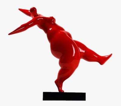 China Resin Wall Mounted Metal Sculpture Red Abstract Portrait Sculpture Office Desk Decoration for sale