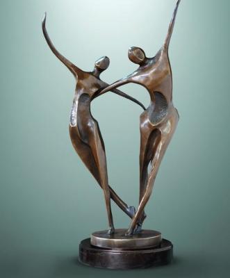 China Custom Casting Indoor Metal Sculptures Copper Abstract Family Sculpture for sale