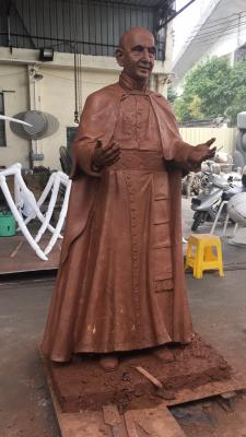 China Chemical Do Color Bronze Human Sculpture ,  Polishing Standing Buddha Statue Hand Forged for sale