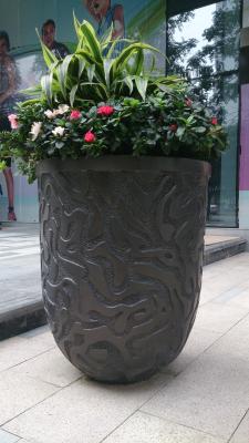 China Bronzed Resin Flower Pots Surface Brushed Stainless Steel Flower Pot for sale