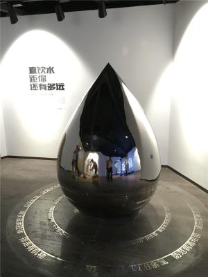 China Custom Metal Outdoor Abstract Sculpture Stainless Steel Mirror Water Drop Sculpture for sale
