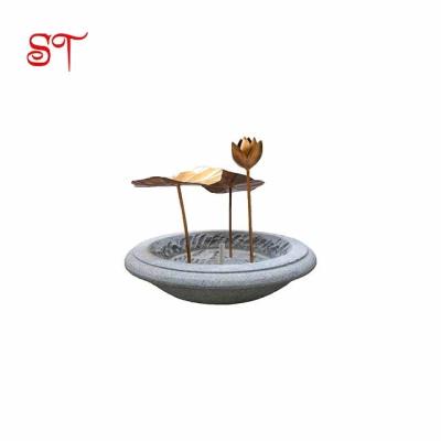 China Escultura de cobre del metal de Lotus de la flor de Lotus de la hoja de jardín de las esculturas modernas al aire libre de la planta en venta
