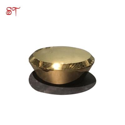 China Modern Style  Luxury Gold Bronze Round Top Coffee Table Hotel Living Room High Fashion Furniture Statues for sale