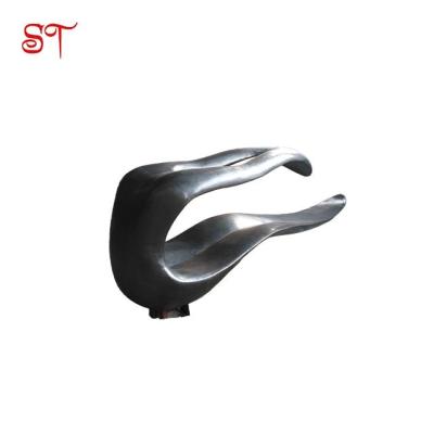 China Shopping Mall Decoration Tongue Stainless Steel Statue Black Modern Metal Sculptures Art Statuary for sale