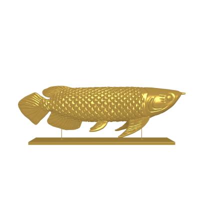 China Handicraft Plated Champagne Gold Fish Sculpture For Swimming Pool Tabletop Decoration à venda