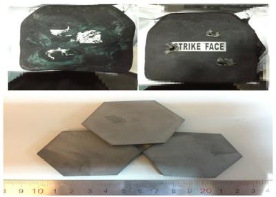 China Ballistic Ceramic Plate Boron Ballistic Tiles / Silicon Carbide Ceramic Tiles For Square Hexgonal Rectangular Shape for sale