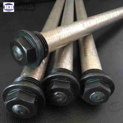 China AZ31 Extruded water heater anode rod magnesium with steel Hex / hexagon head plug for sale