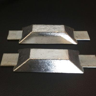 China Alloy Sacrificial Anode Zinc Anode With Double Iron Feet For Ships Boats for sale