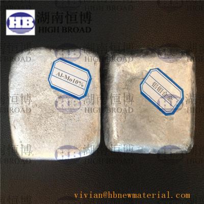 China Aluminium Molybdenum Alloy Granules Smelting Addtive AlMo10% AlMo60% ingot shape  particle shape for sale