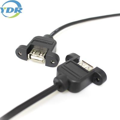 China Electrical Usb Panel Mount Cables 22AWG 400mm Female Connector for sale