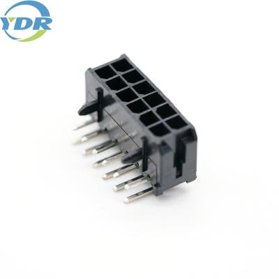 China 90 Degree Vertical Molex 12 Pin Connector LCP Tin Plated Material for sale