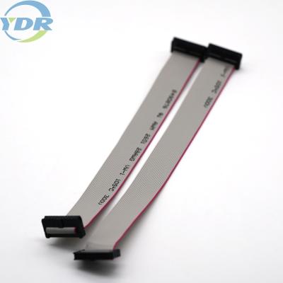 China Double Row 120mm IDC Flat Cable , UL2651 28AWG Grey Ribbon Cable for sale