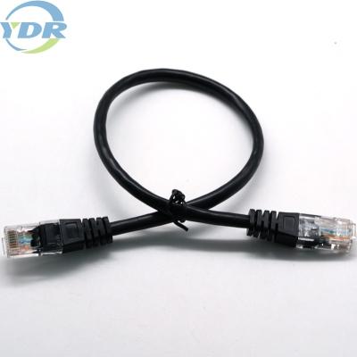 China 8Pin 24/26AWG Black Rj45 Ethernet Network Cable LAN Cable For Computer for sale