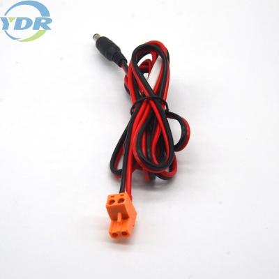 China 3.81mm 5521 DC Power Adapter Cable 2 Pin Black Red Pvc Terminal for sale