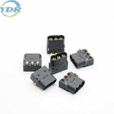 China Black Straight MR60 Connector 180 Degree 3 Pin PCB Wire To Board Battery Connector for sale