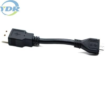 China USB A To Micro USB Charging Data Cable 10cm UL2725 24AWG Black Color for sale