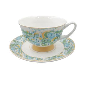 China Customizable 7oz Japanese Cup And Saucer Porcelain With Elegant Pattern for sale