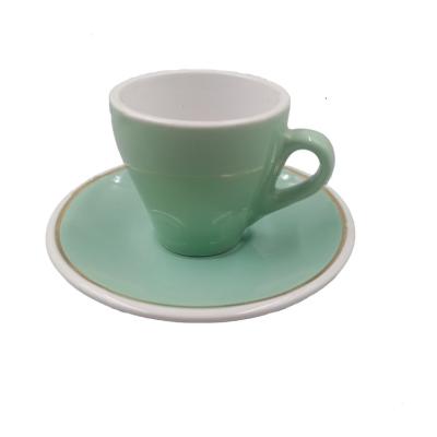 China Classic Elephant  AB Grade Ceramic Cup And Saucer Set Green For Tea for sale