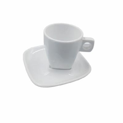 China SGS OEM Acceptable Plain White Cup And Saucer For Cappuccino for sale