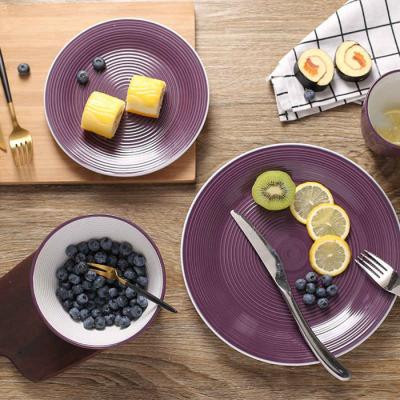China OEM Service 27cm Plate Modern Dinnerware Sets New Classical Purple for sale