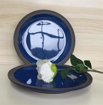 China Hogar disponible del OEM Reuseable Matte Ceramic Dinnerware Blue For en venta