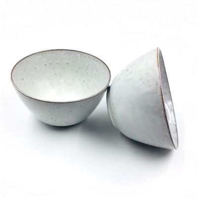 China Reactive Glazed Silk Screen 8 Inch Ceramic Bowl Mini Size For Rice for sale