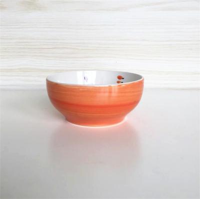 China CIQ Certified Stackable Hand Painted Cereal Bowls , Handmade Pottery Serving Bowls for sale