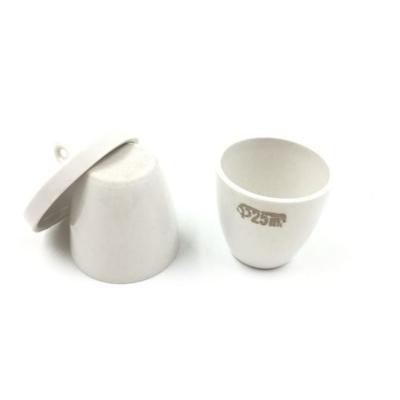 China 800 Degree Glazed Engineered Ceramics Crucibles , Zirconia Crucible With Cover Lid for sale