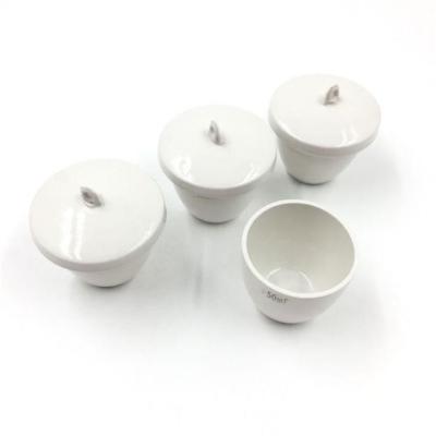 China 30ml 1320 Degree Chemical  Porcelain Crucible With Lid Industrial for sale