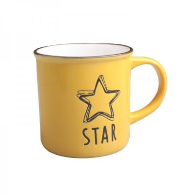 China Porcelana barata promocional de cerámica de la taza de café de la taza de la taza de la pantalla de seda de la estrella del gres en venta