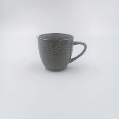 China Handmade Reactive 230ml Ceramic Stoneware Mugs , 8 Oz Ceramic Coffee Cups for sale